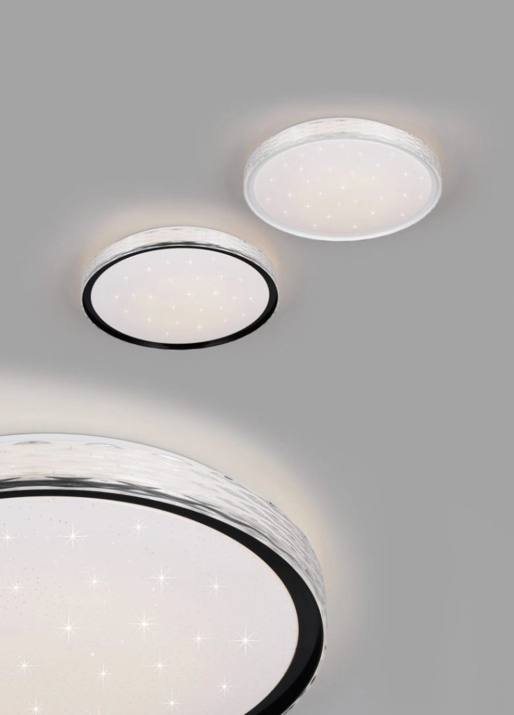 Plafoniera LED cielo stellato, metallo, cristallo, D 40 cm, Varda