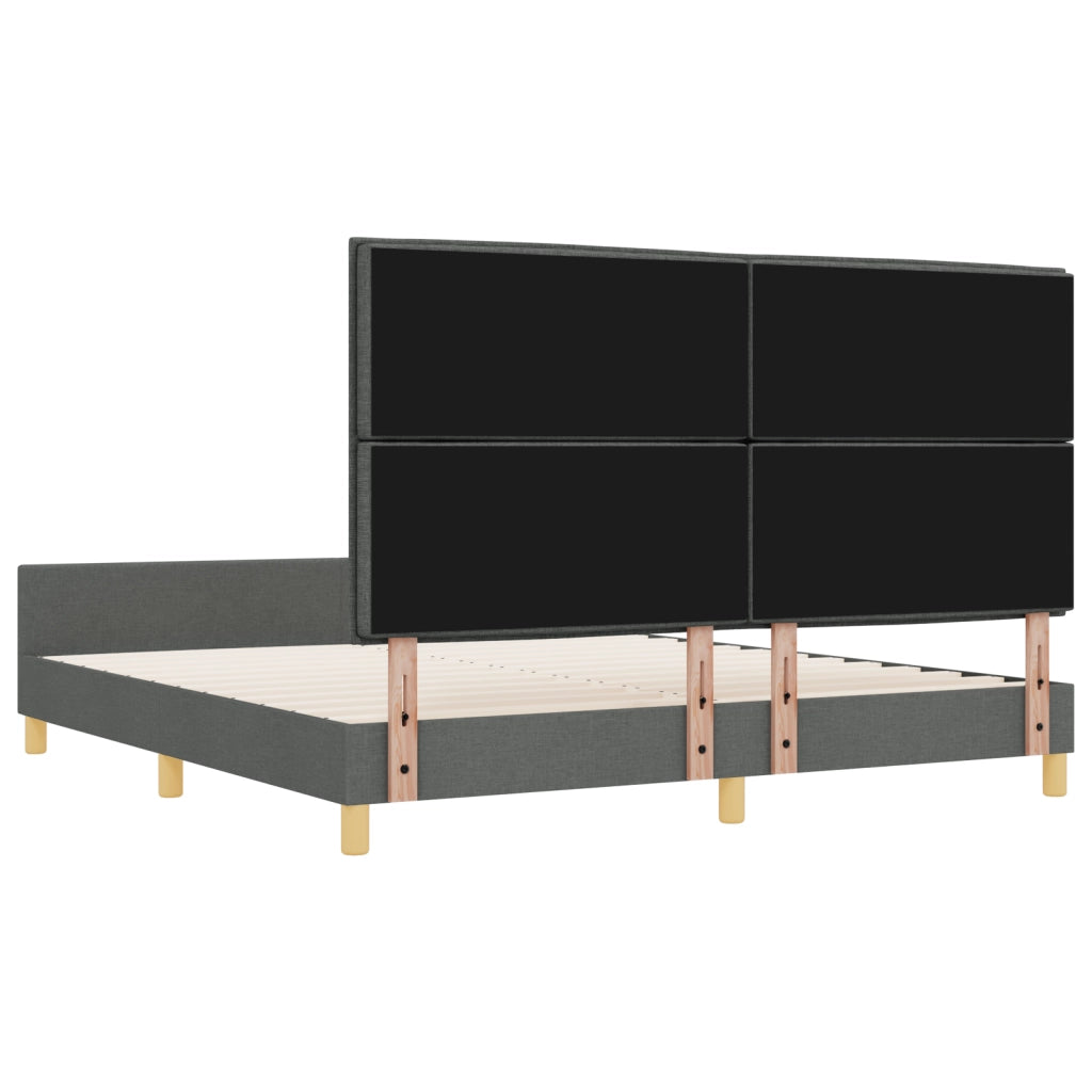 Letto Grigio Scuro 180x200 cm Tessuto