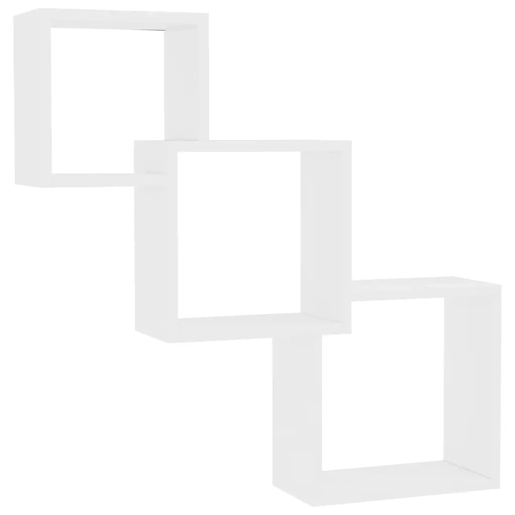 Mensole a Muro Cubiche Bianche 84,5x15x27cm Legno Multistrato cod mxl 33677