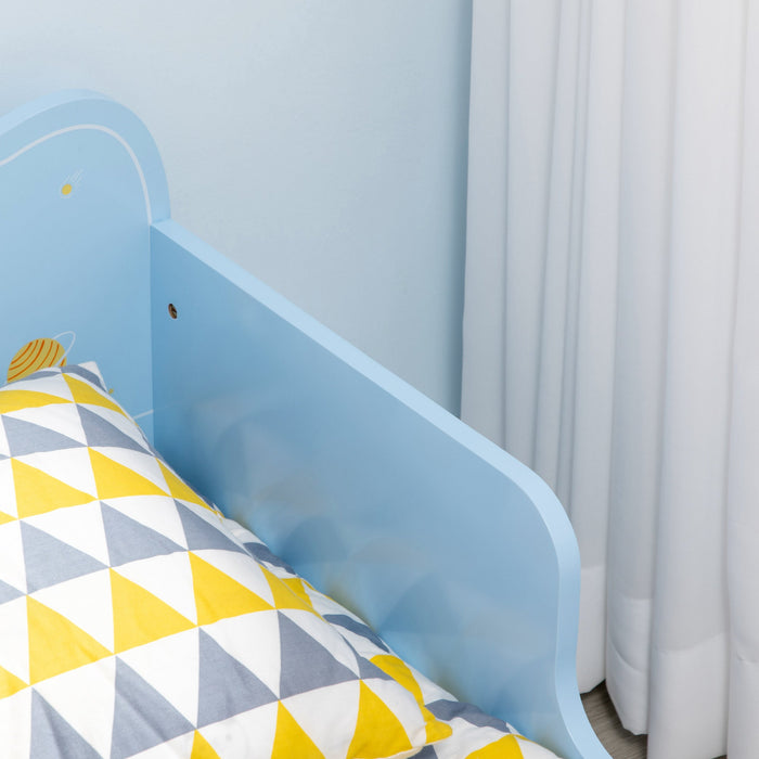 Letto per Bambini con Sponde 143x74x59 cm Fantasia Spaziale Azzurro