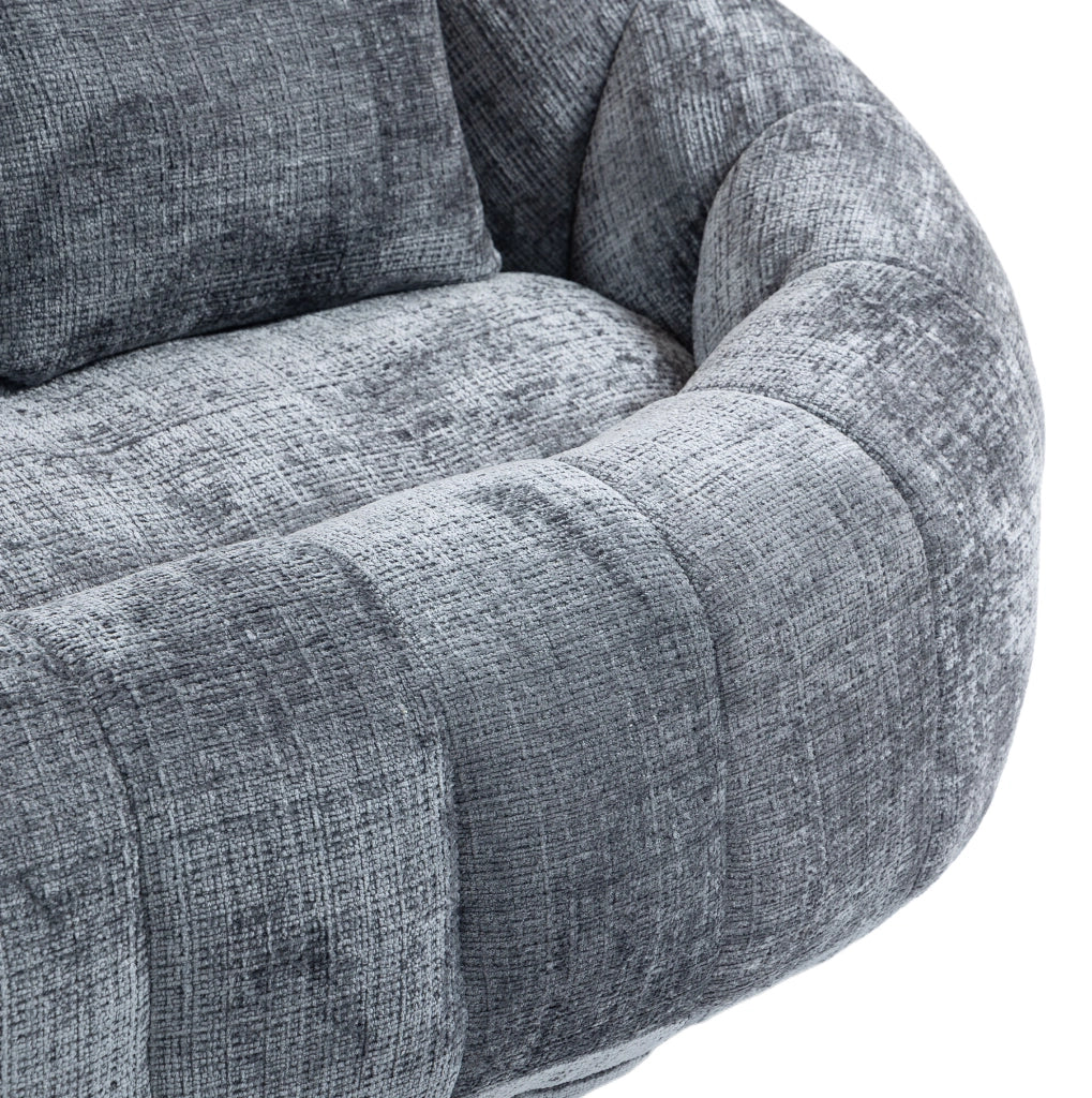 Divano lounge in ciniglia grigio 150x95 cm