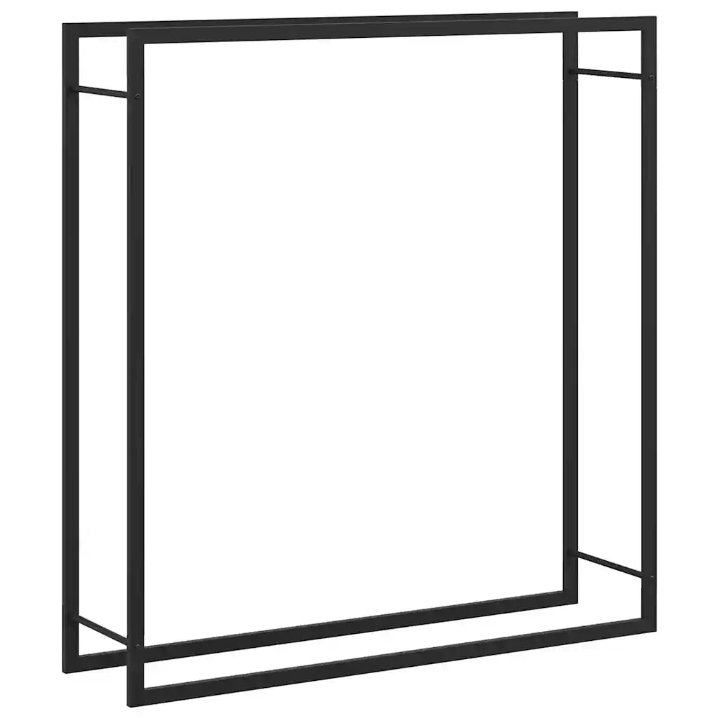 Portalegna Nero Opaco 110x28x116 cm in Acciaio CFW9498196