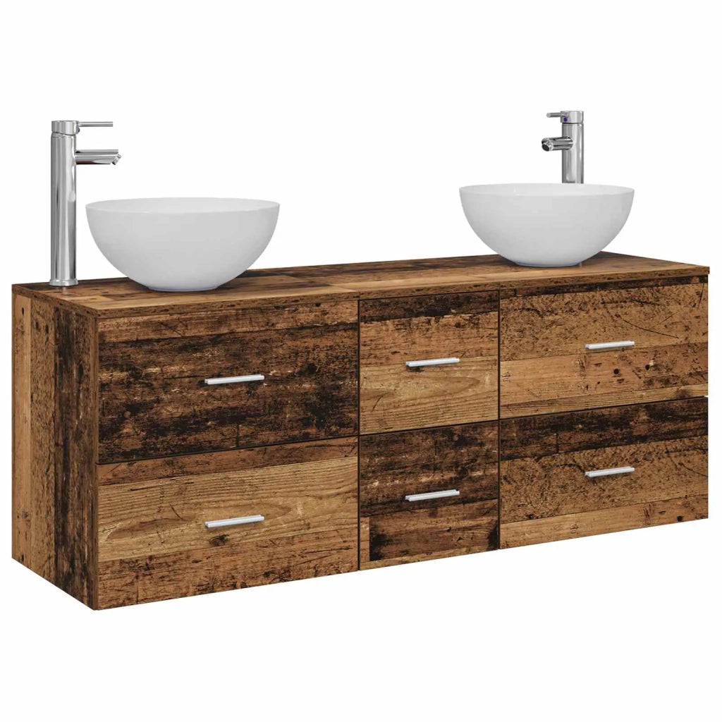 Set di Armadi da Bagno 3 pz Legno antico 49,5 x 35 x 63 cm 3405801