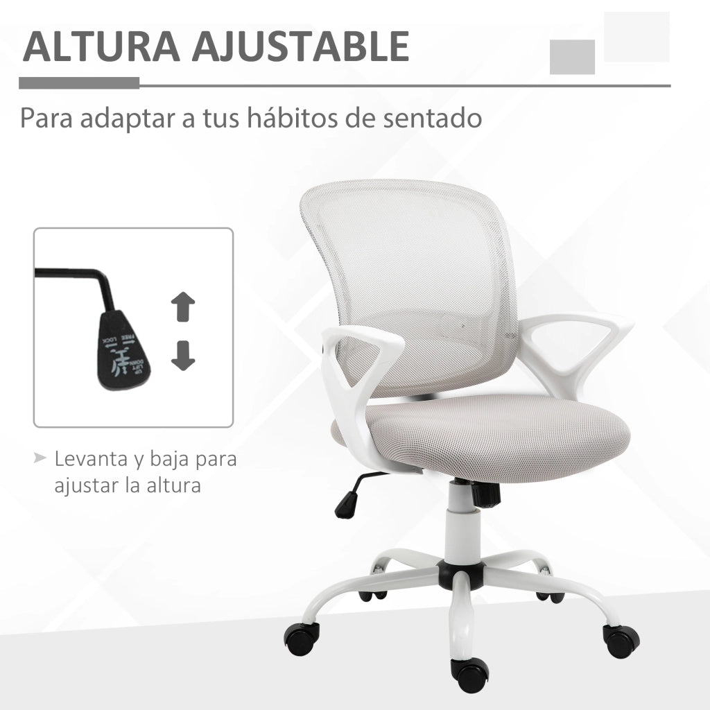 Sedia da ufficio con rete ¨C zephmum ¨C grigio 61x61x89-99 cm