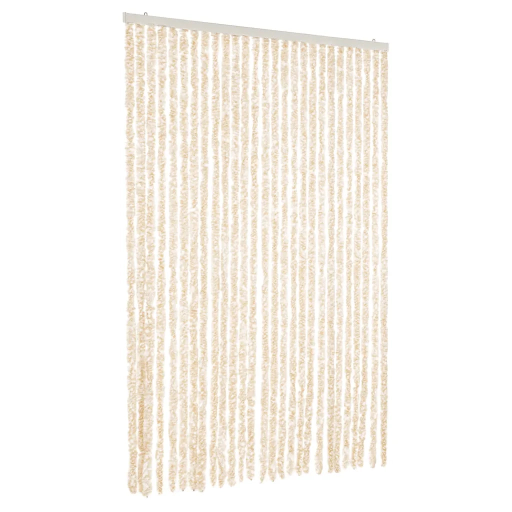 Tenda Antimosche Beige e Bianca 118x220 cm in Ciniglia
