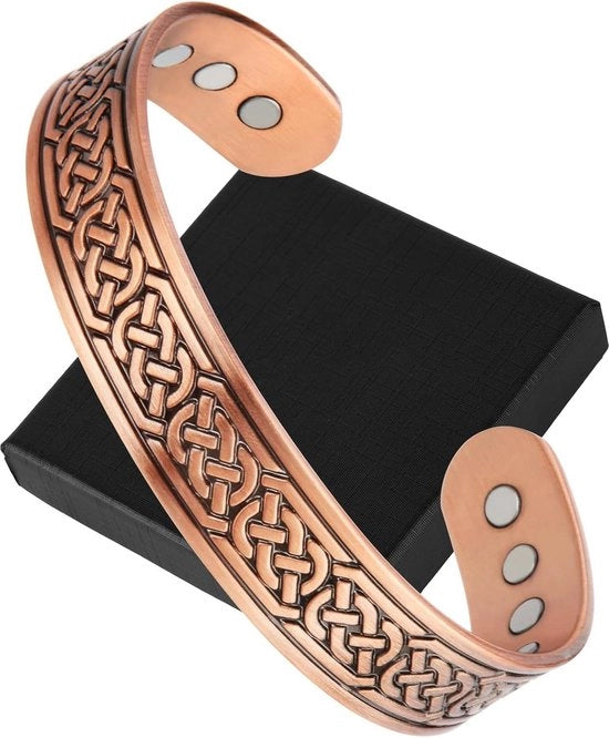 Bracciale con 12 magneti ultrapotenti per uomini e donne - Adattabile dimensione - Stile semplice - Scatola regalo e panno di accessori