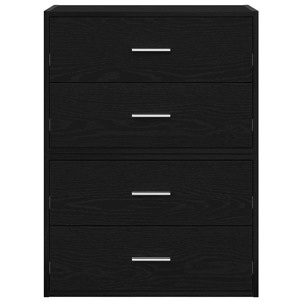 Armadi con 2 Cassetti 2 pz Rovere Nero 60x31x40 cm Truciolato 858824