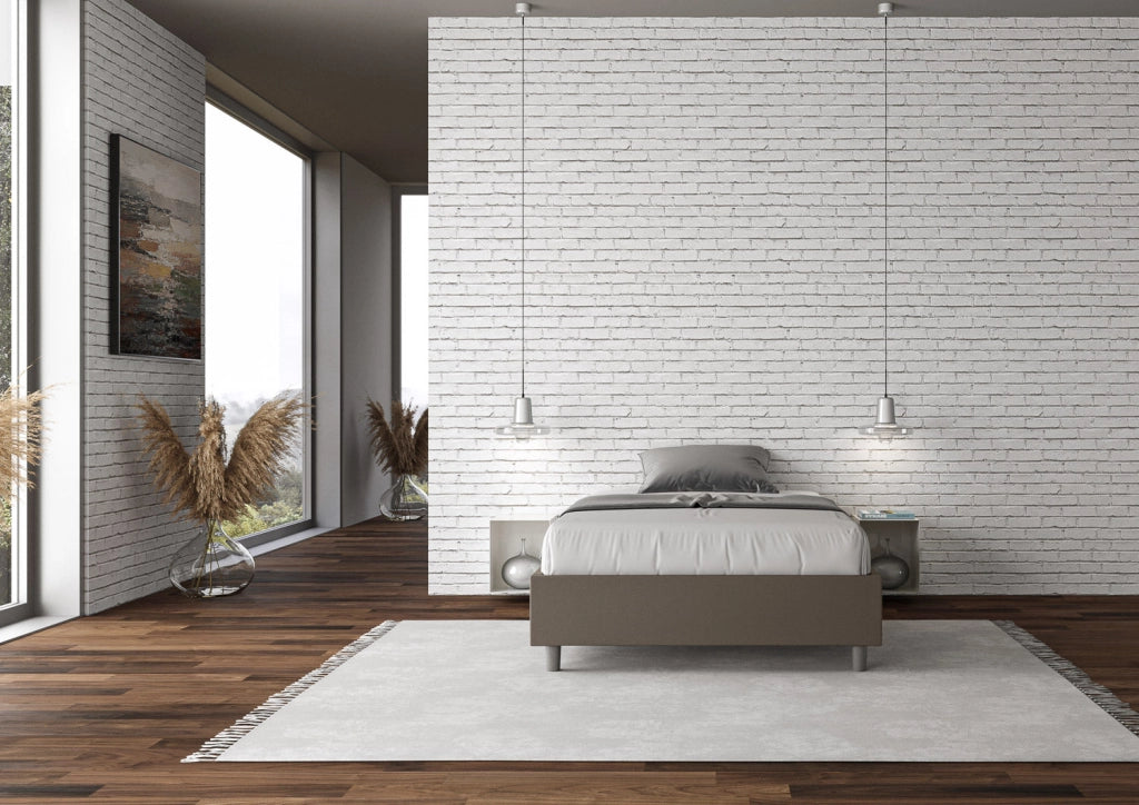Letto Matrimoniale Francese Sommier 140x200 cm Senza Rete Azelia Cappuccino