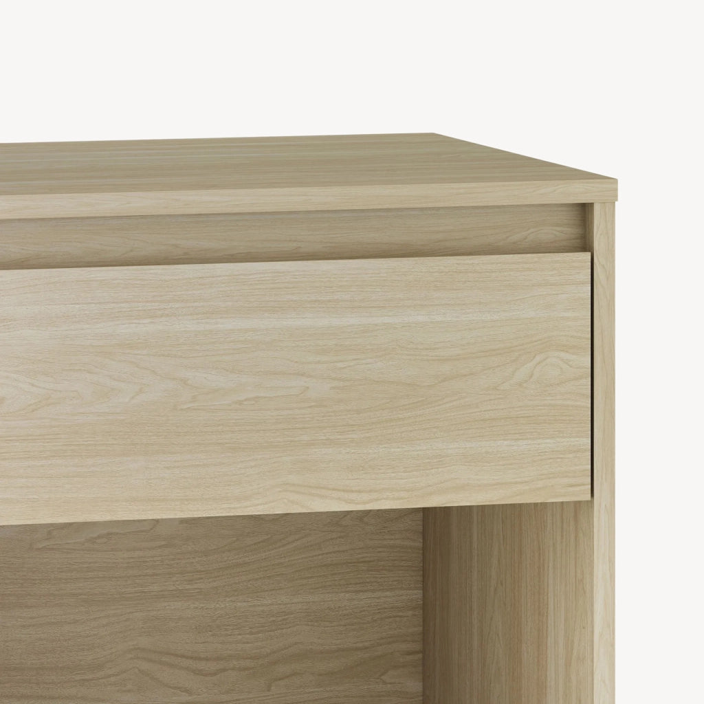 Tavolino Laterale Kistiandi Comodino con Cassetto 62 x 46 x 40 cm - Effetto Rovere Chiaro [en.casa]