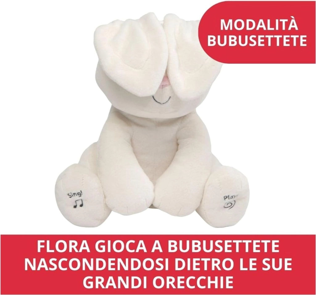 GUND Flora Coniglietto Peluche Interattivo | Canta e Parla in Italiano | Muove Le Orecchie | Peluche di 30.5 cm | Peluch