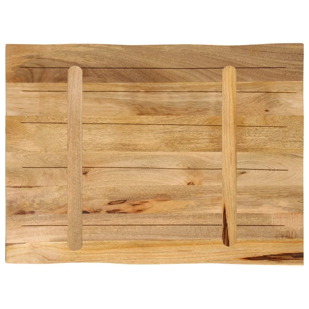vidaXL Piano Tavolo Bordi Vivi 70x60x3,8cm Legno Massello Mango Grezzo