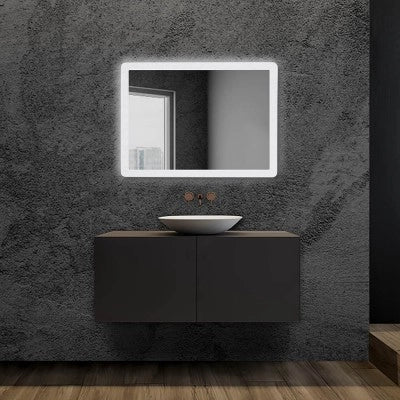 Specchio bagno 60x80 cm con LED naturale e installazione reversibile