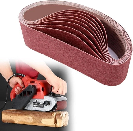 Set di cinture abrasive per macchine abrasive - Set di cinture abrasive con carta abrasiva offre una abrasione uniforme e rapida e duratura - Adatto per macchine abrasive - 10 pezzi 10 modelli