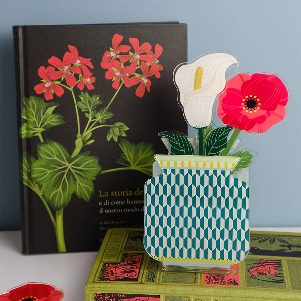 VASETTO 'NIZZA'  SPECIAL MOMENTS IN CRISTALLO ACRILICO DECORATO VERDE