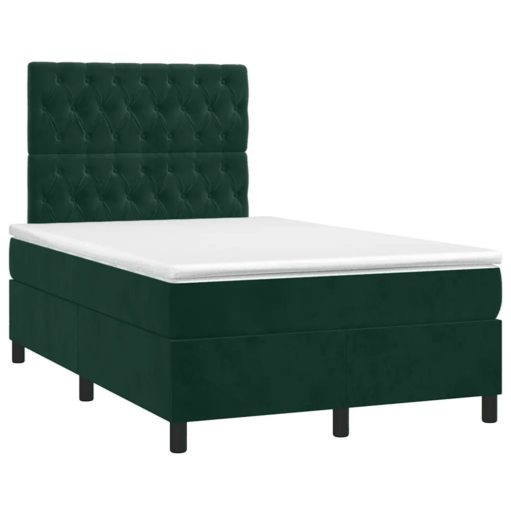 Giroletto a Molle con Materasso Verde Scuro 120x200 cm Vellutocod mxl 75866