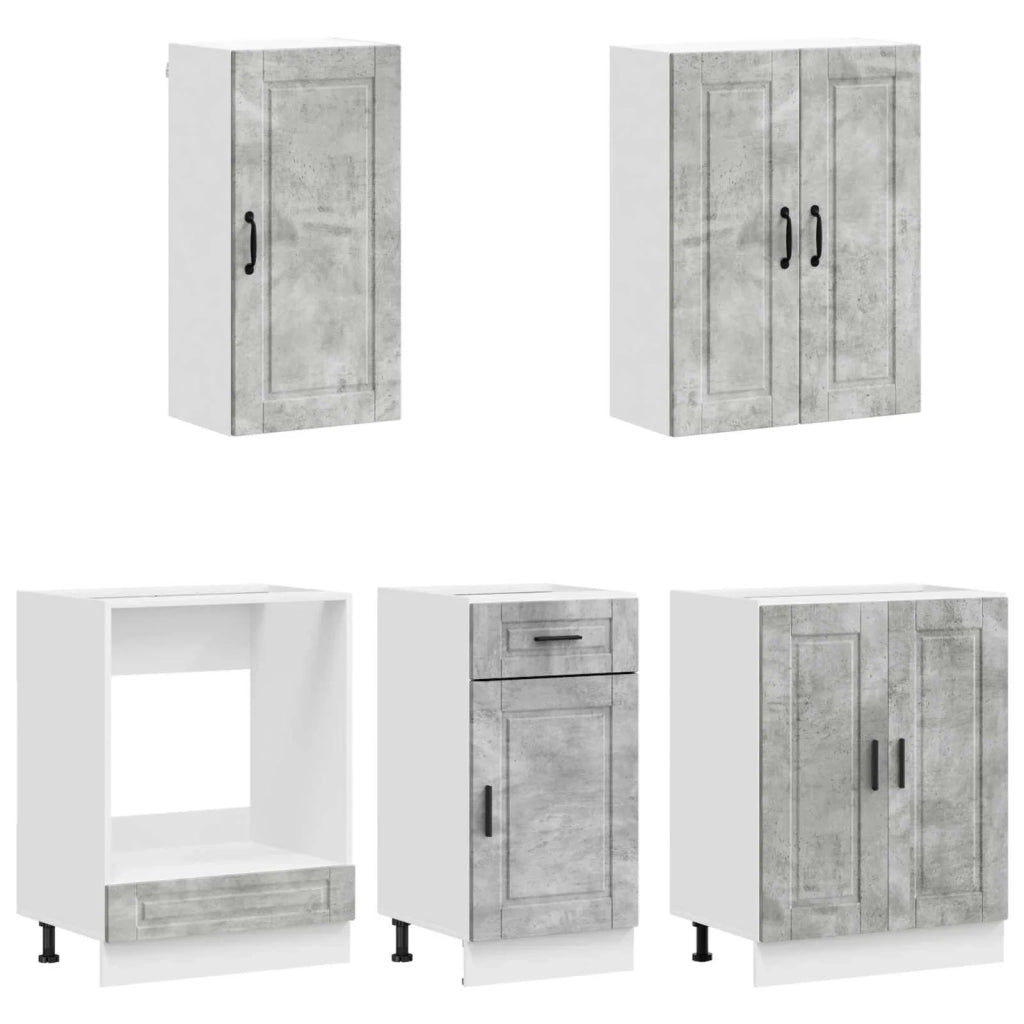 Unità Cucina PORTO 5 pcs Grigio Cemento Legno ingegnerizzato 3438278
