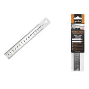 Trade Shop - Righello Metro In Acciaio Inox Metallo 1mm A 15cm Riga Segnatura Cm Inch 97761 -