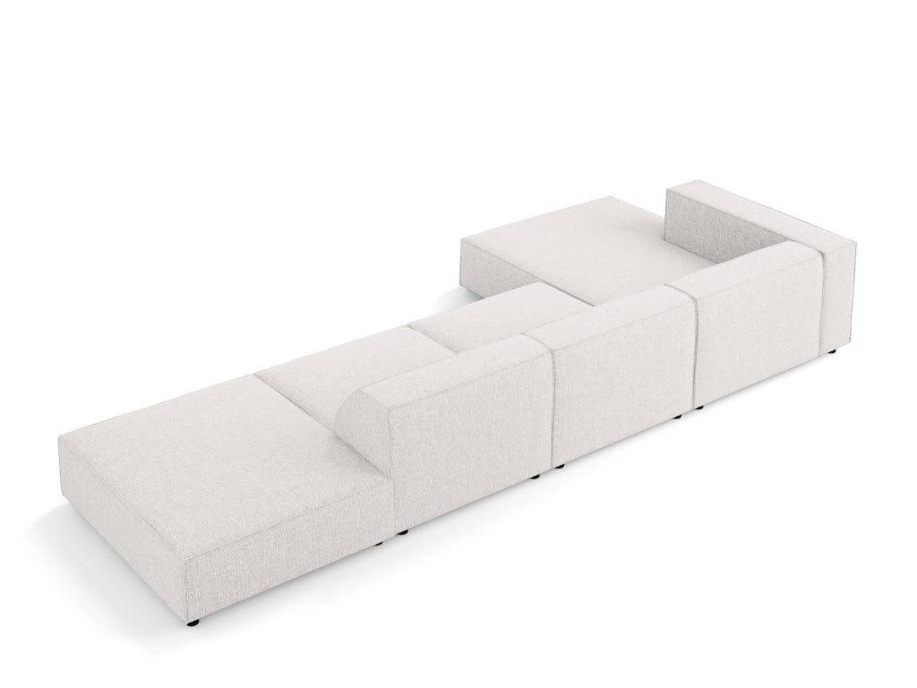 Cosmopolitan Design - Divano angolare sinistro "Arendal" 5 posti in ciniglia grigio chiaro 