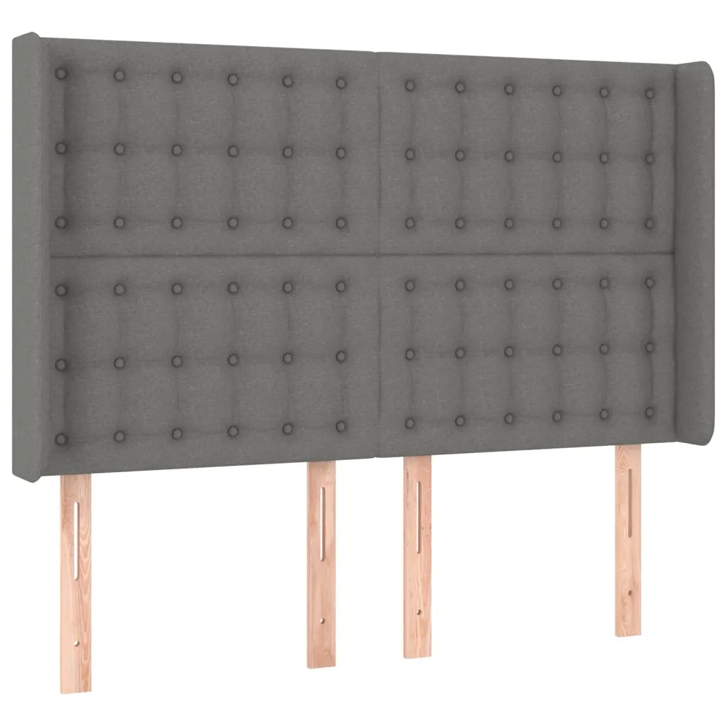 Testiera | Testata ad Orecchio GrigioScuro 147x16x118/128cm inTessuto