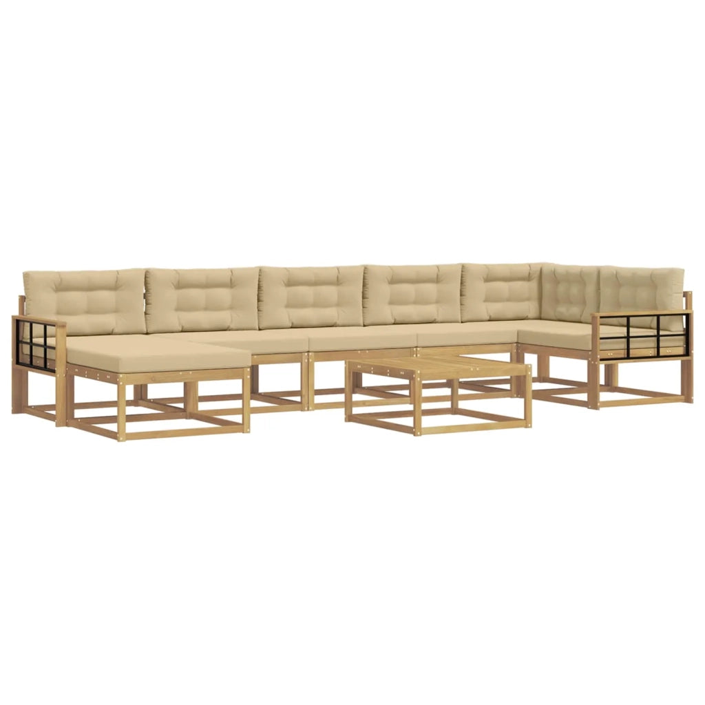 Set di divani da esterno 8 pz Bianco e Beige 3386807