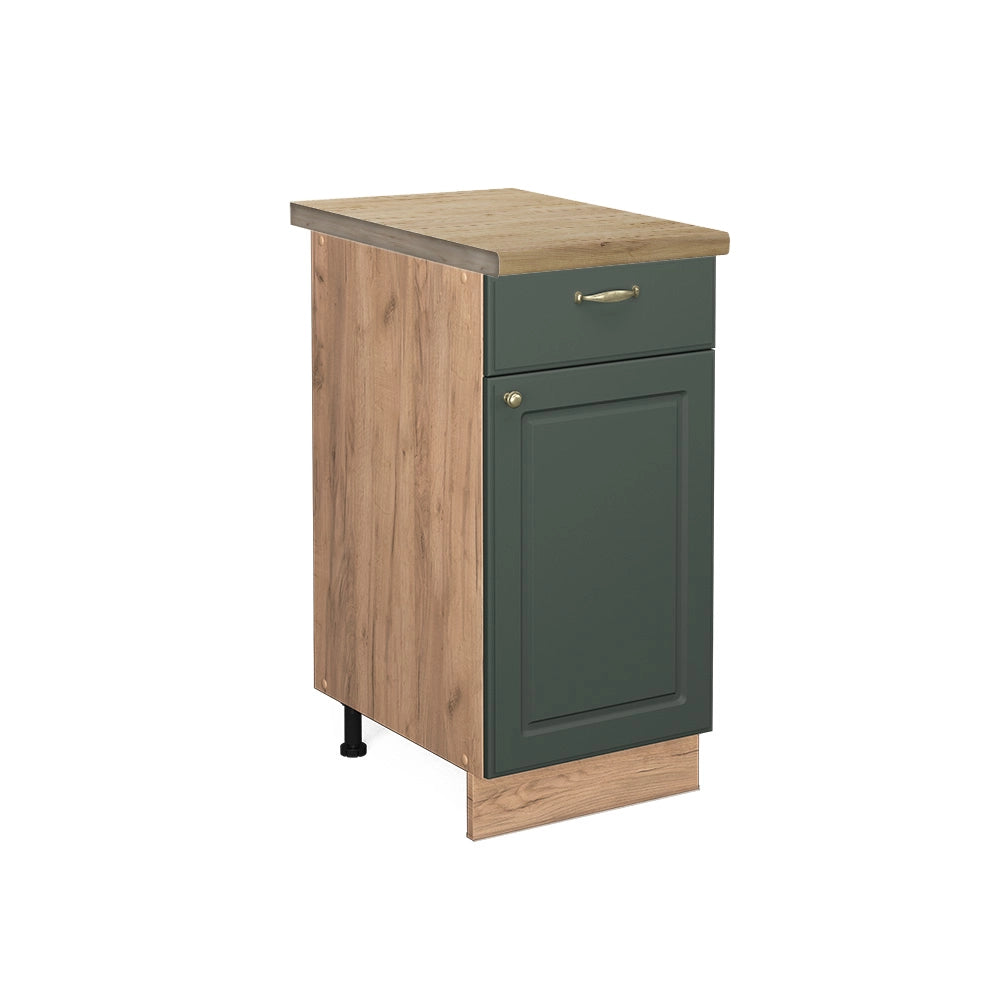 Mobiletto base per cucina Fame-Line Verde-oro rustico/Rovere dorato 40 cm, PL Rovere Vicco