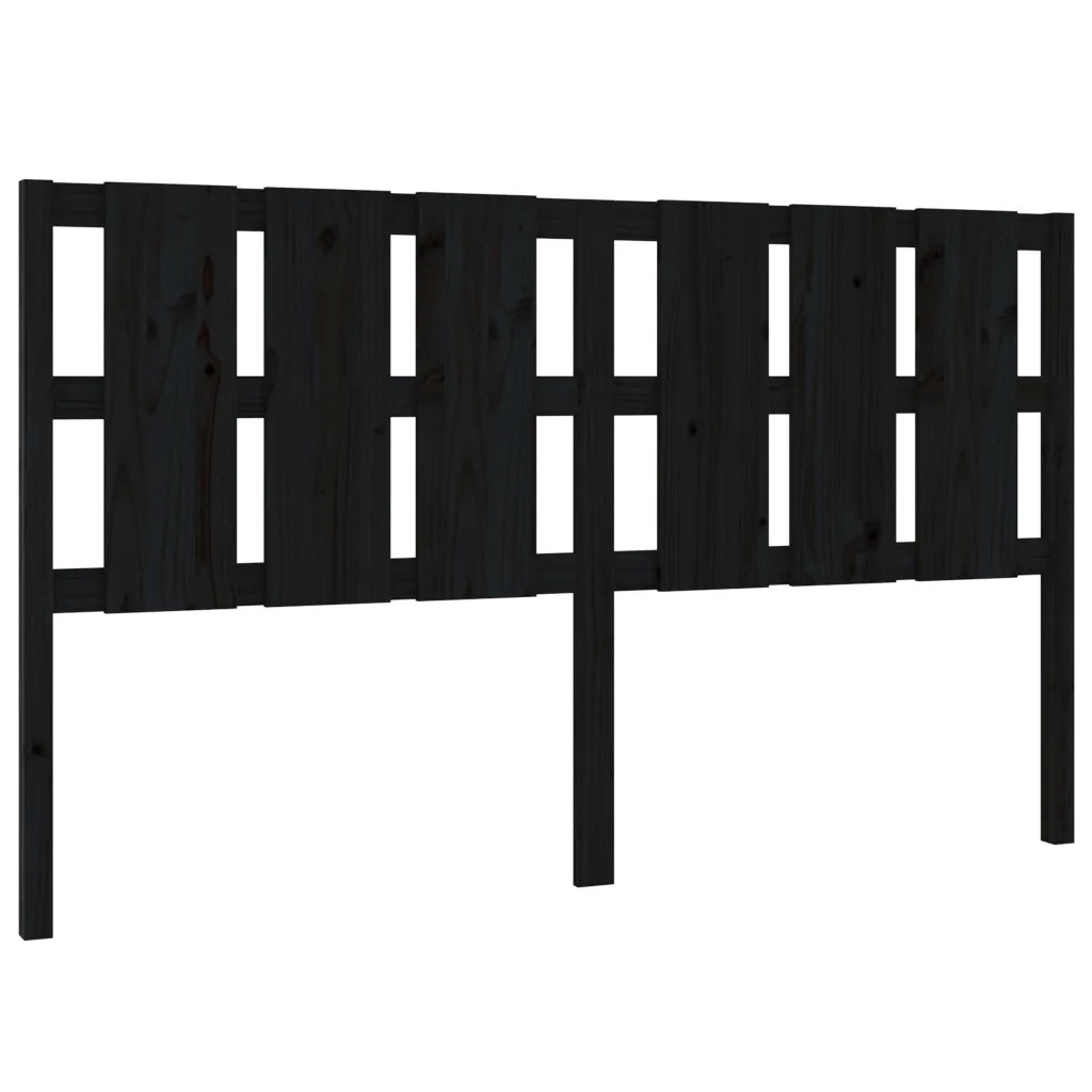 Testiera per Letto Nera 165,5x4x100cm in Legno Massello di Pino 818004
