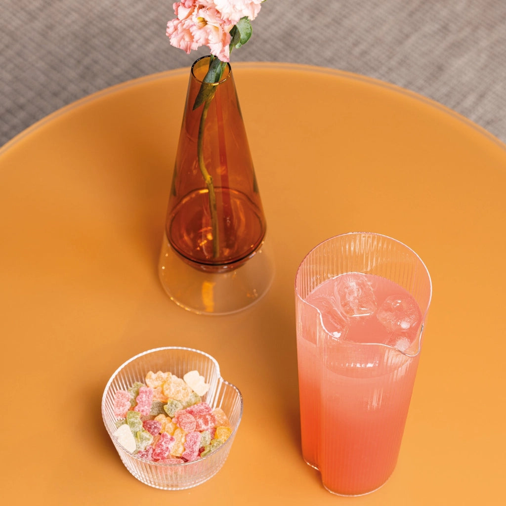 Conosfera Vaso in Vetro Soffiato 163 Colore Ambra - Design Artigianale in Borosilicato con Tecnica Incalmo per Arredamento Interni di Lusso