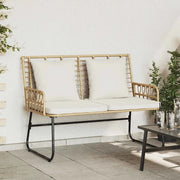 Panchina da giardino Marrone e Crema polyrattan 42010354
