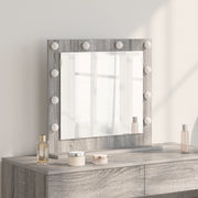 Specchio da toeletta con luci LED Grigio Sonoma 60x55x18 cm