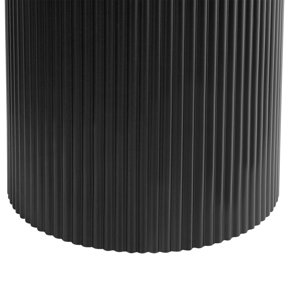 Tavolino Nero Piano in MDF Base in metallo ø 50 cm Design moderno Soggiorno