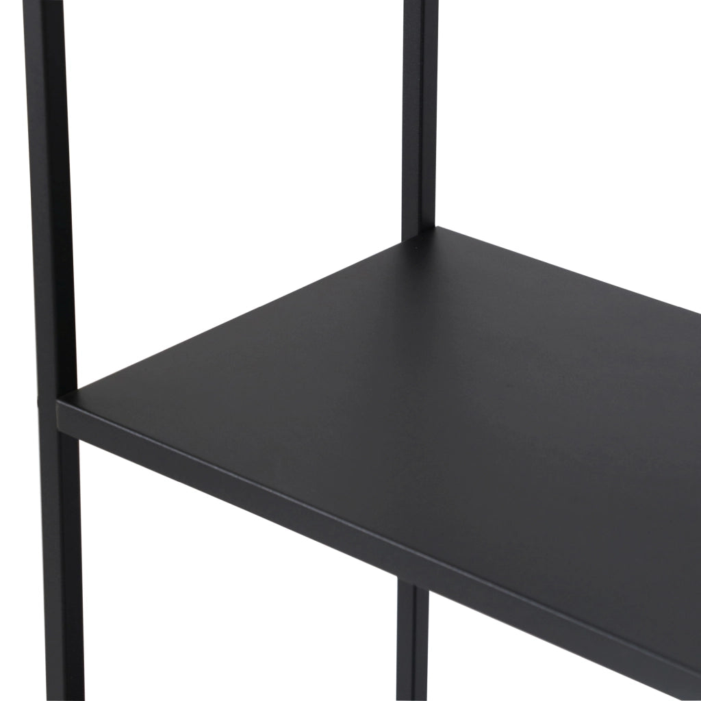 Scaffale da Terra Vehmaa in Acciaio 188 x 90 x 30 cm Nero opaco [en.casa]