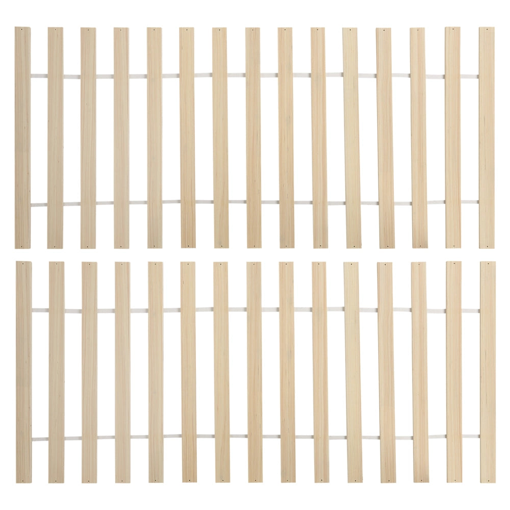 Letto in legno di pino bianco Dimensioni singole 90 x 200 Testiera a doghe minimalista