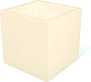 Vaso quadrato moderno per piante - polietilene crema - 35 x 35 x 35 cm - per uso interno ed esterno