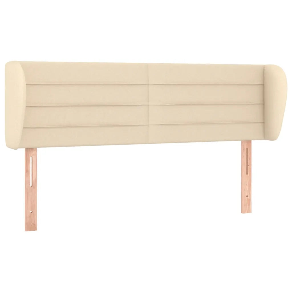 Testiera | Testata ad Orecchio Crema 147x23x78/88 cm in Tessuto