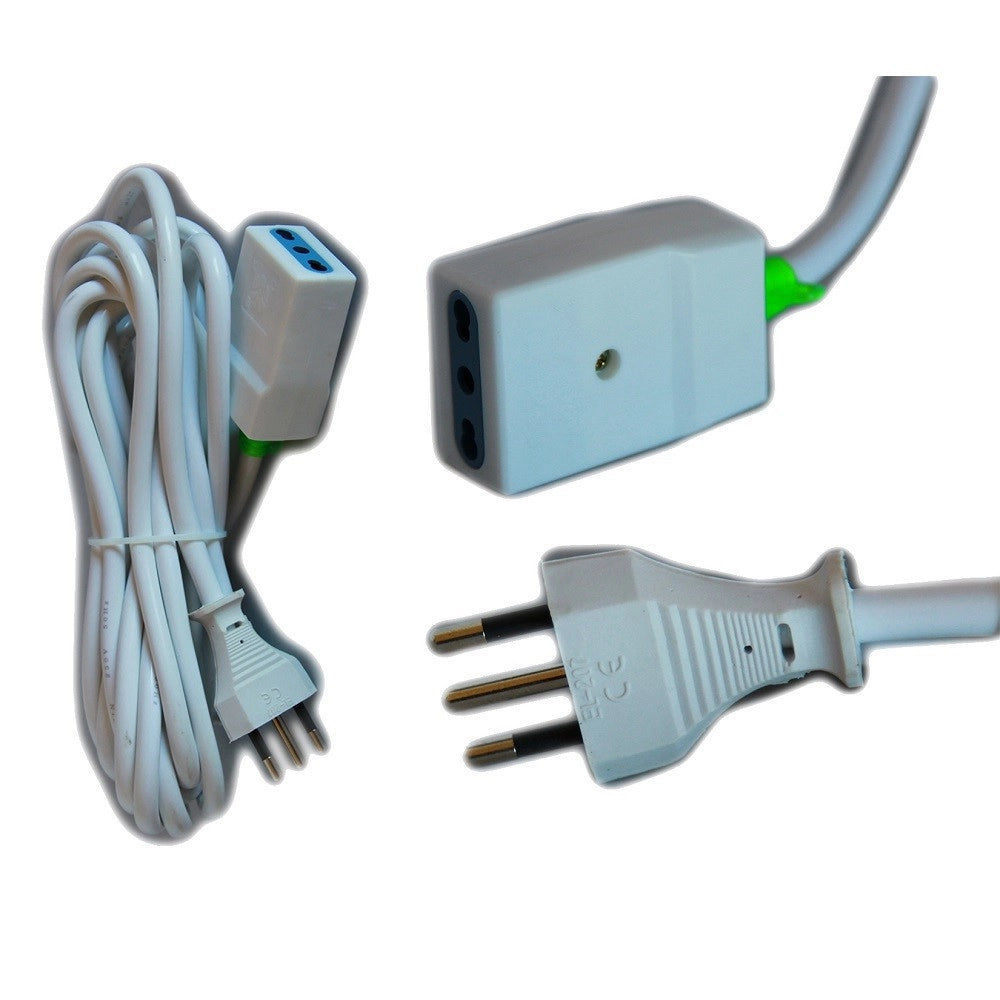 Trade Shop - Prolunga Corrente Elettrica Cavo 3 5 10 Metri 220v Bipasso Spina Italiana Presa -    -10 Mt   -