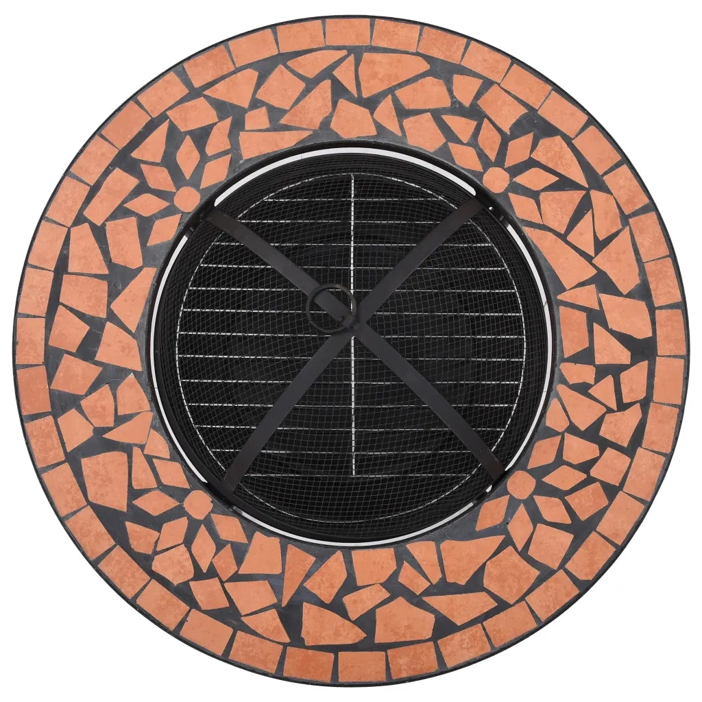 Tavolo con Braciere a Mosaico Terracotta 68 cm in Ceramica CFW3281738