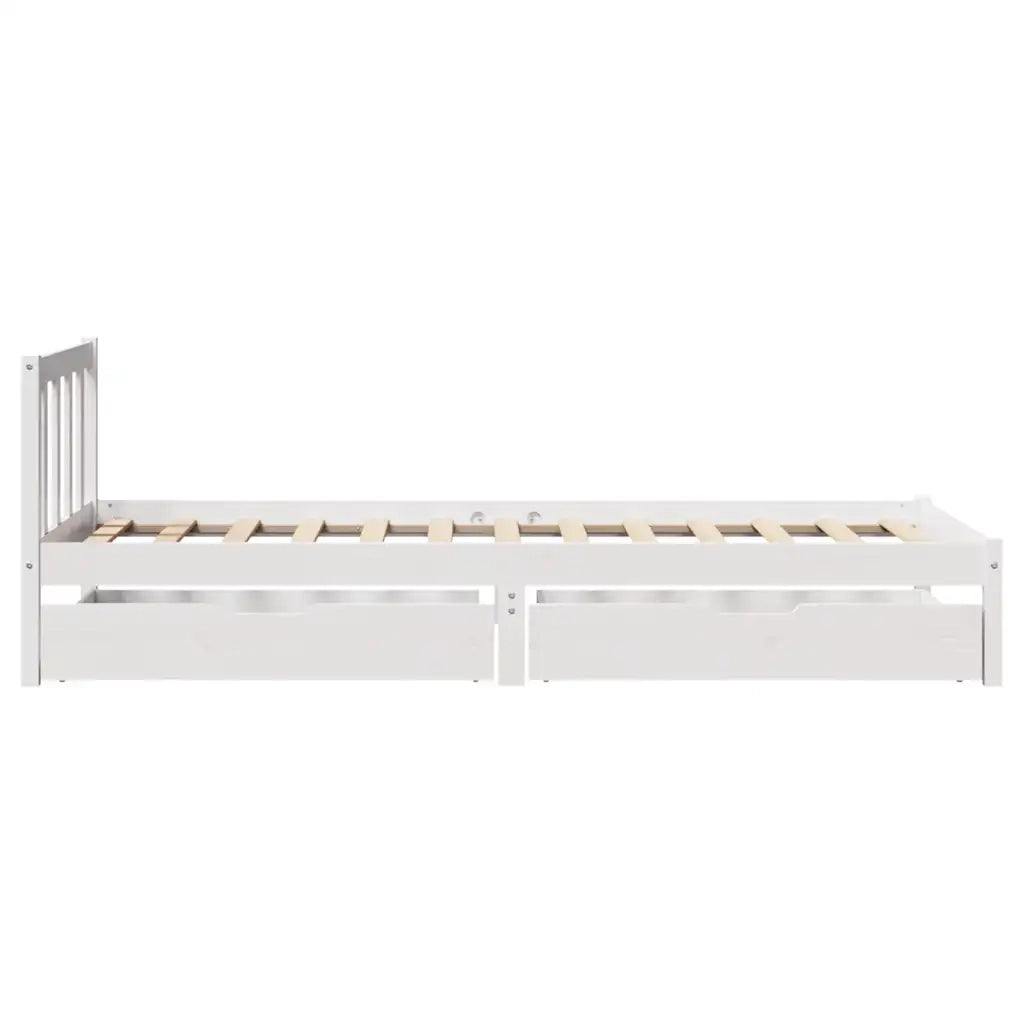 Giroletto senza Materasso Bianco 100x200 cm Legno Massello Pino