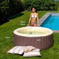 Vasca Idromassaggio da Esterno Gonfiabile Riscaldata 2-4 Posti Ø180x65 cm Ease.Zone Marrone
