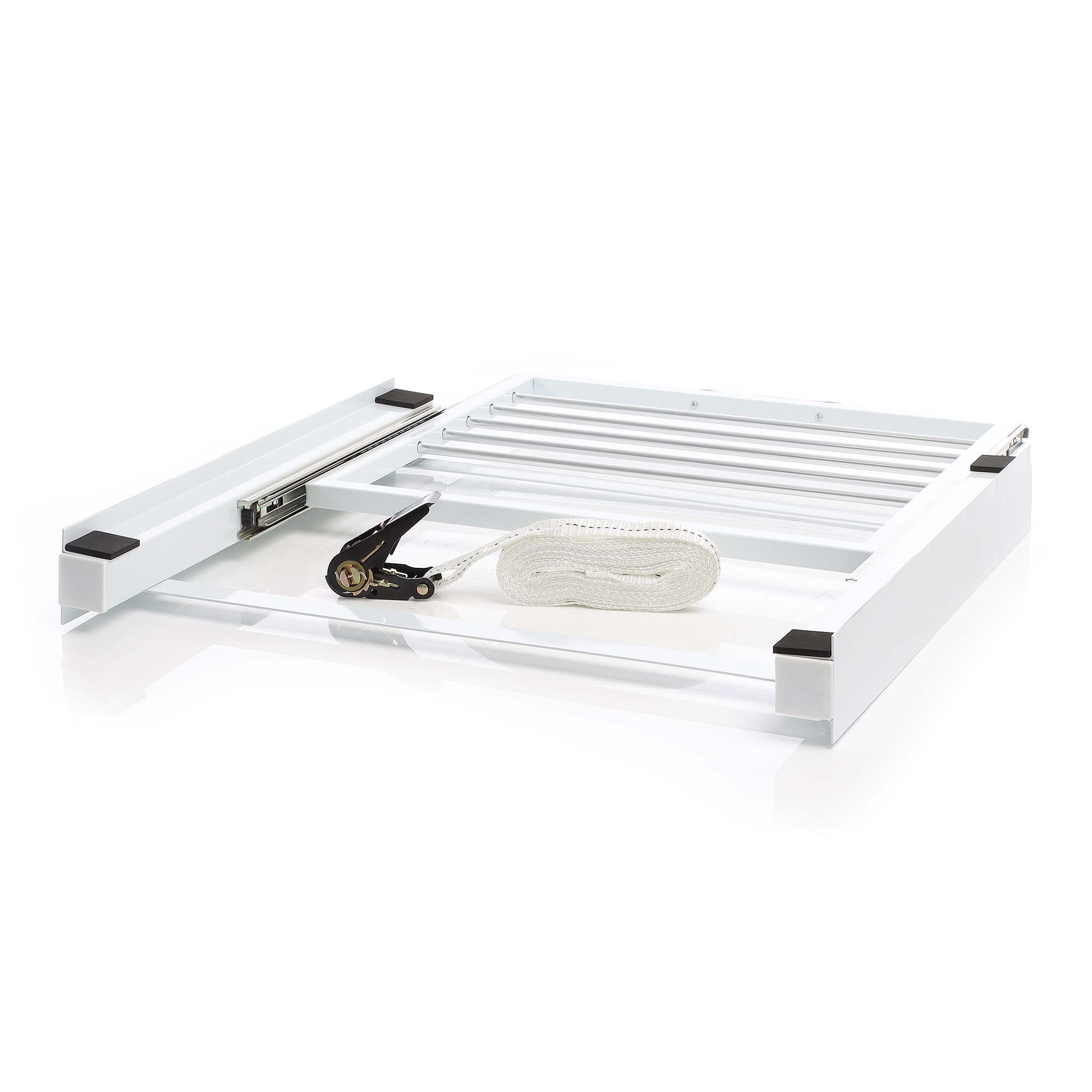 Kit sovrapposizione lavatrice asciugatrice max 150 kg con ripiano a barre estraibile