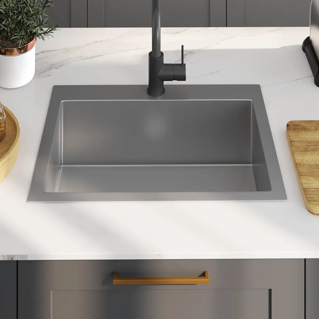 Lavello da Cucina Lavorato a Mano in Acciaio Inoxcod mxl 103350