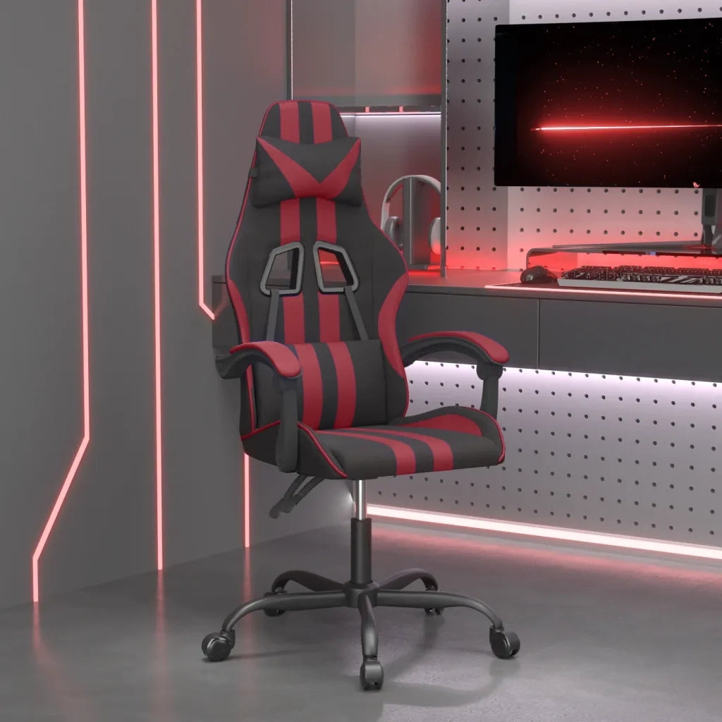 Sedia Gaming Nero e Rosso Vino in Similpelle cod mxl 78369