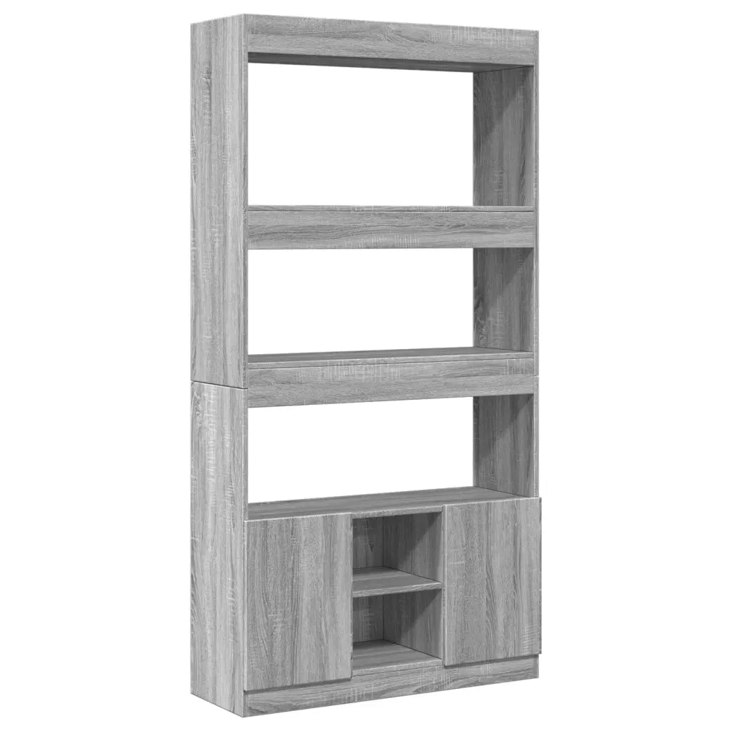 Credenza Grigio Sonoma 92x33x180 cm in Legno Multistrato 3309623