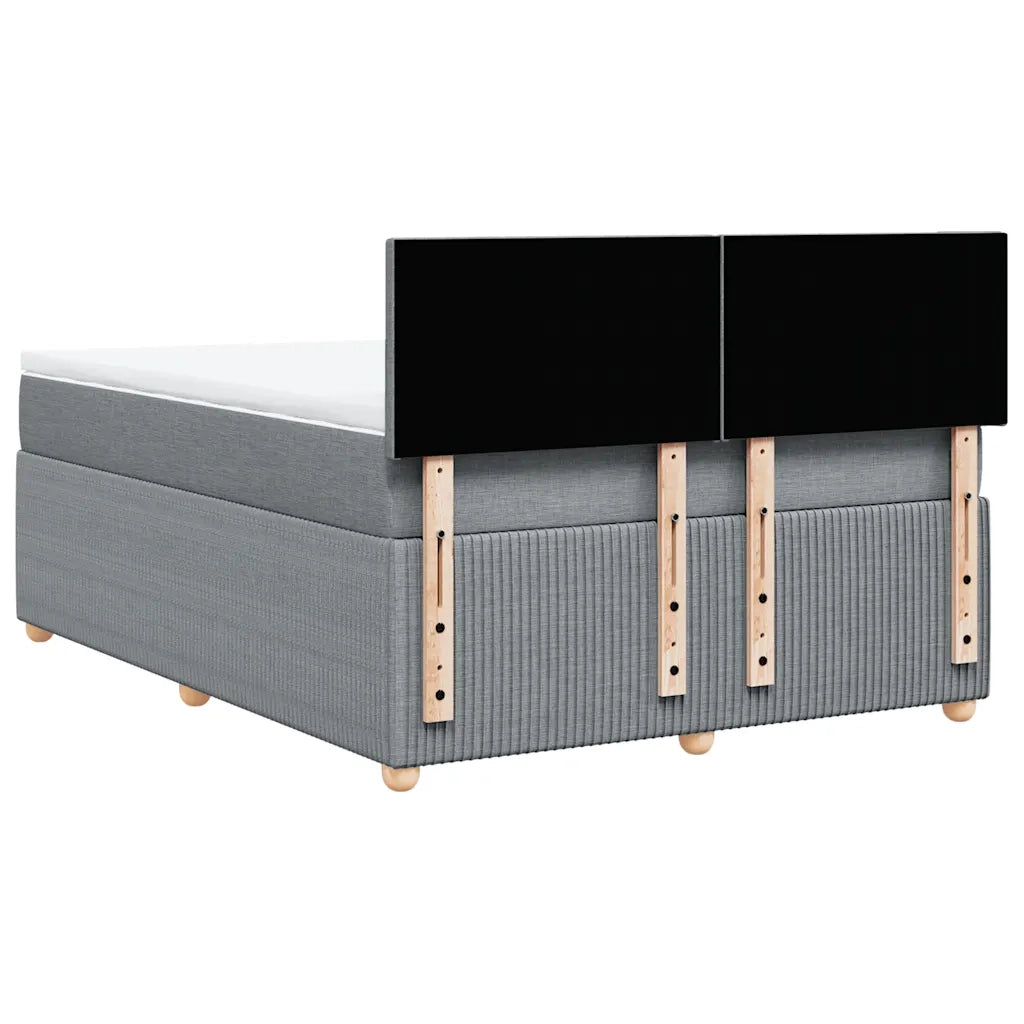 Giroletto a Molle con Materasso Grigio Chiaro 140x190cm Tessuto