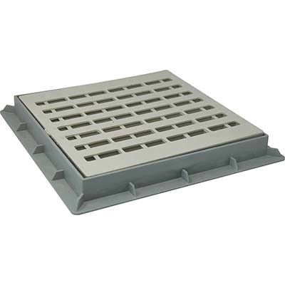 CHIUSINO GRIGLIATO X POZZETTO DERIVAZIONE - PLASTICA CM 20X20 + TELAIO- 4 pezzi