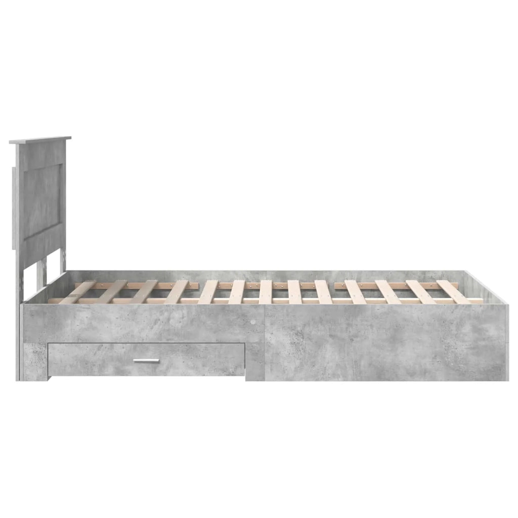 Struttura del letto con testiera Grigio cemento 120 x 200 cm 3410345