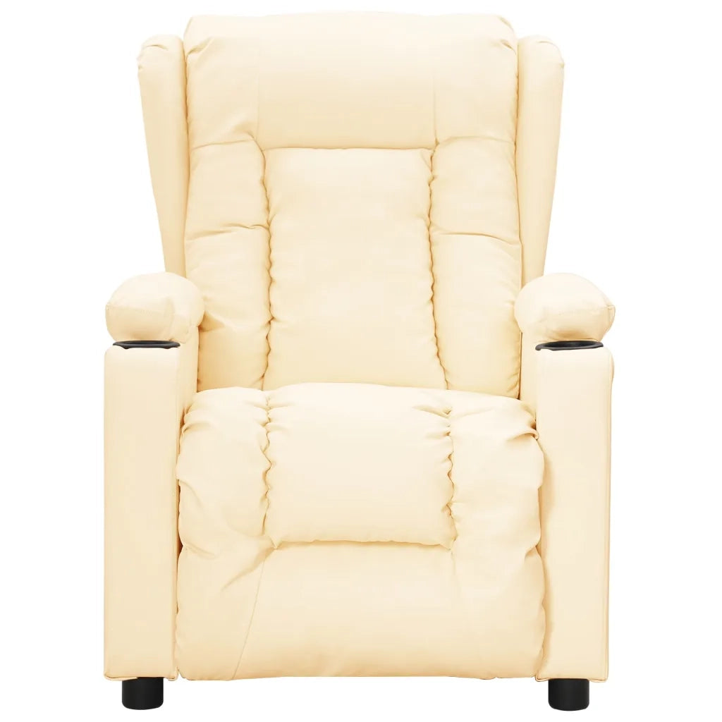 Poltrona Reclinabile Crema in Similpelle