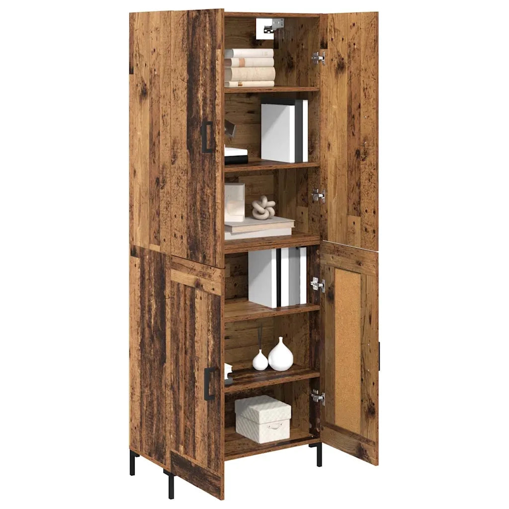 Credenza | Madia | Buffet da pranzo | Armadio da pranzo Legno vecchio 69,5 x 34 x 180 cm Legno multistrato