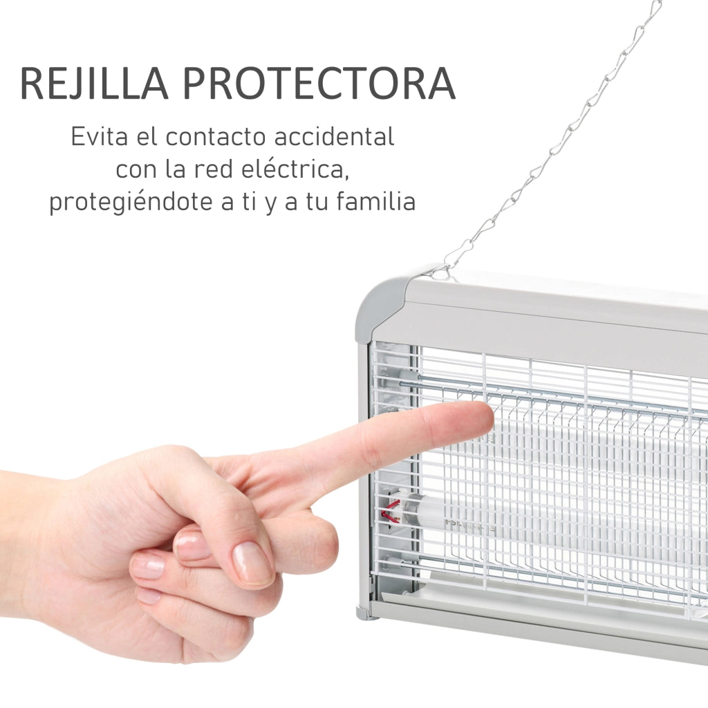 Lampada Antizanzare Elettrica 30W ¨C Xylo ¨C UV 60m2 48,5x8,5x26,5cm Grigio