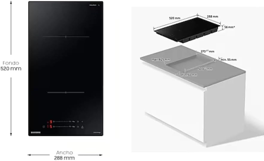 Piastra di induzione Samsung 2 Zone di cottura Funzione Power Boost NZ32BG2005FKU1