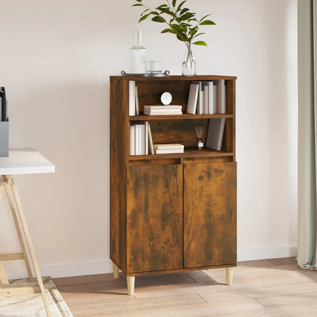 Credenza Rovere Fumo 60x36x110 cm in Legno Multistrato 821225